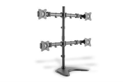 Stojak biurkowy poczwórny DIGITUS, 4xLCD, max. 27&quot;, max. obciążenie 8kg, uchylno-obrotowy 360° (PIVOT)