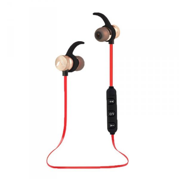 Słuchawki z mikrofonem Esperanza EH186L douszne Bluetooth metalowe miedziane