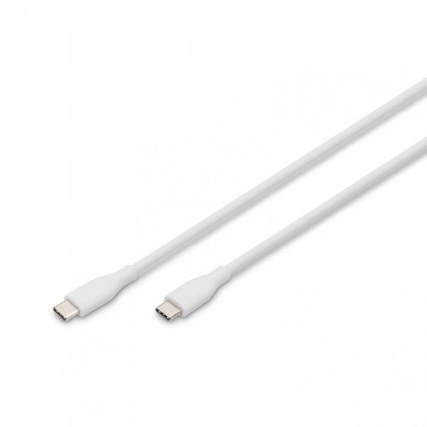 Kabel zasilający DIGITUS silikonowy USB-C - USB-C, USB 2.0 60W, 1m biały