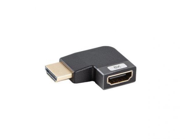 Adapter Lanberg HDMI(F)-&gt;HDMI(F) 8K kątowy lewo aluminimum srebrny