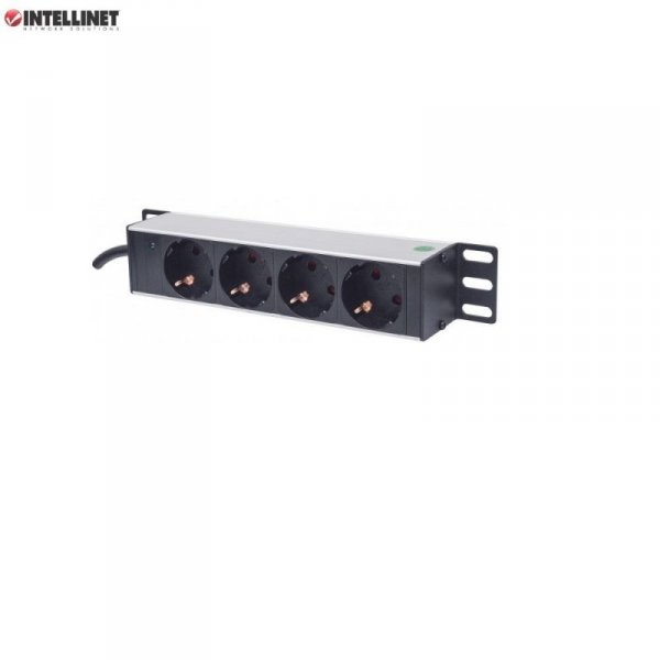 Listwa zasilająca Intellinet Rackowa 10&quot; 1U, 4 gniazda 1,8m
