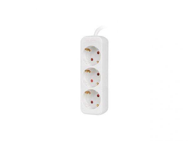 Listwa przedłużacz Lanberg 1,5m biała 3x 230V Schuko, kabel wykonany z pełnej miedzi