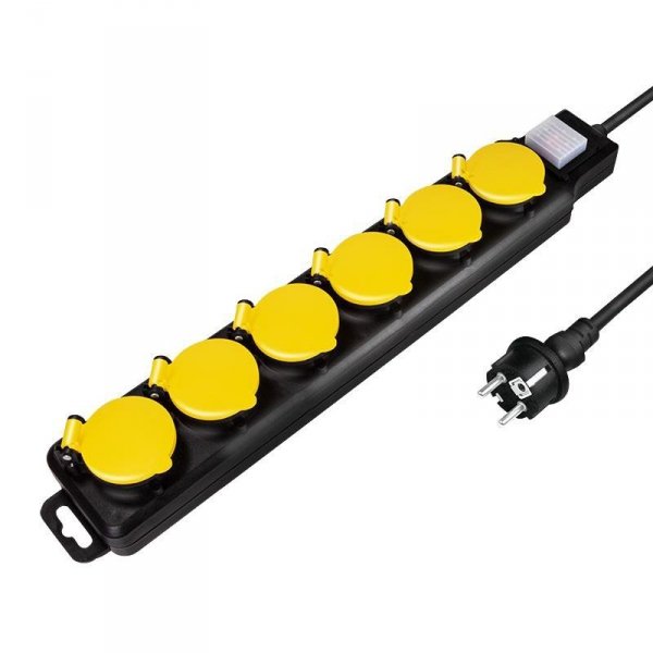 Listwa zasilająca LogiLink LPS256 6 gniazda ON/OFF 1,5m, zewnętrzna, IP44