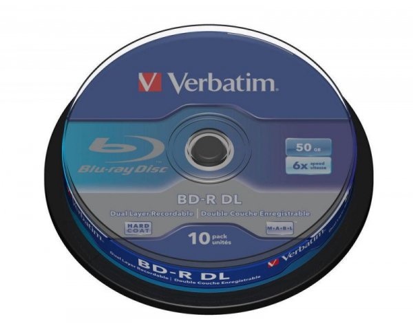 Płyty BD-R Verbatim 50 GB SL DataLife Cake 10