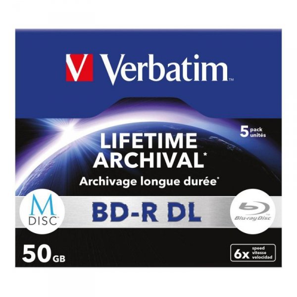 Płyty BD-R DL Verbatim M-Disc 50GB 6x (Jewel Case 5)