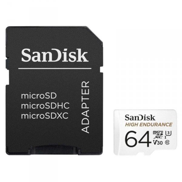 Karta pamięci MicroSDXC SanDisk High Endurance 64GB 100/40 MB/s A1 Class 10 V30 UHS-I U3 + adapter