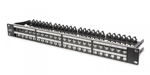 Patch panel pusty DIGITUS 19&quot; 48 port 1U do modułów keystone (RAL 9005)