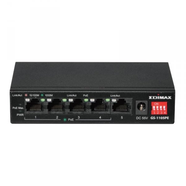 Switch niezarządzalny Edimax GS-1105PE 4x GbE PoE + 1x GbE Port