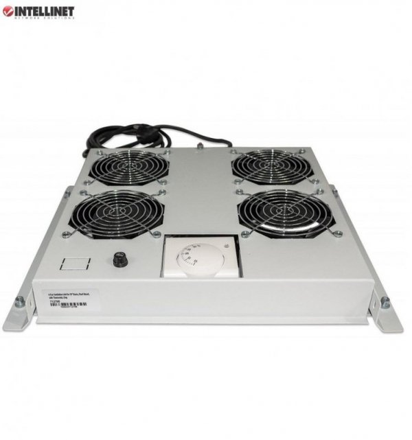 Panel chłodzący Intellinet Rack 19&quot; 4xwentylator, sufitowy z termostatem