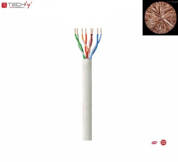 Kabel instalacyjny 100% miedź Intellinet skrętka Cat5e UTP drut, 305m biały