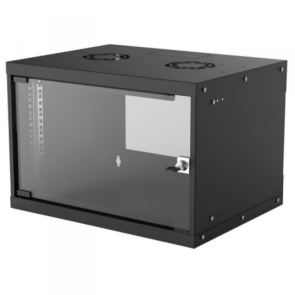 Szafa wisząca Intellinet BASIC, 6U, 540x400, Rack 19&quot;, szklane drzwi, FLATPACK, czarna