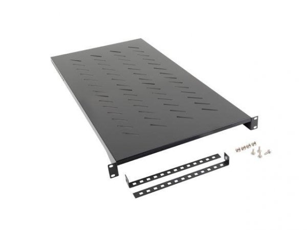 Półka do szaf 19&quot; 1200mm czarna Lanberg (1U/483x900mm udźwig do 25kg, montaż 4-punktowy)