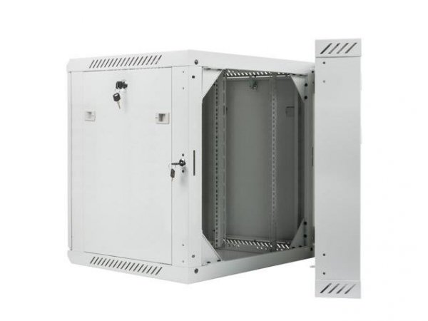 Szafa instalacyjna Rack dwusekcyjna wisząca 19&quot; 12U 600x600 szara Lanberg (flat pack)