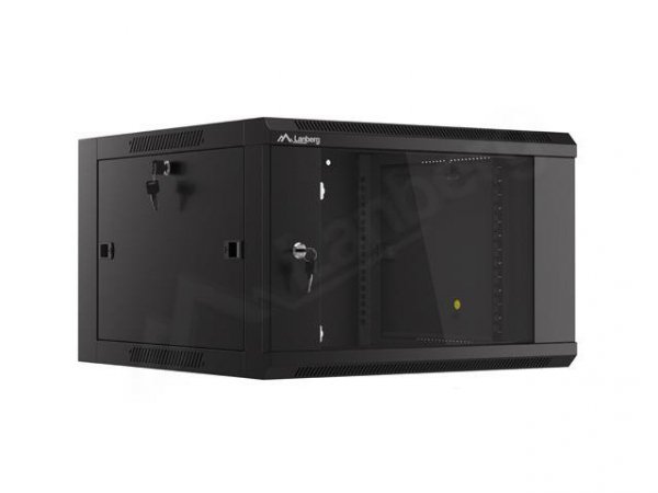 Szafa instalacyjna Rack wisząca 19&quot; 6U 570x600 szybki montaż czarna Lanberg (flat pack)