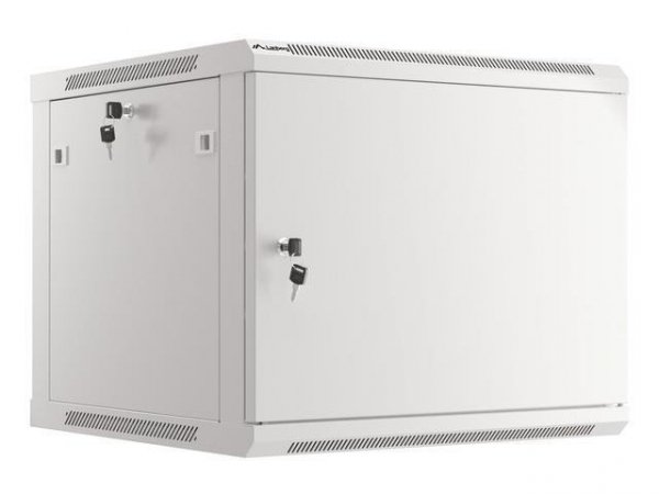 Szafa instalacyjna Rack wisząca 19&quot; 9U 600x600 szara drzwi metalowe Lanberg (flat pack)