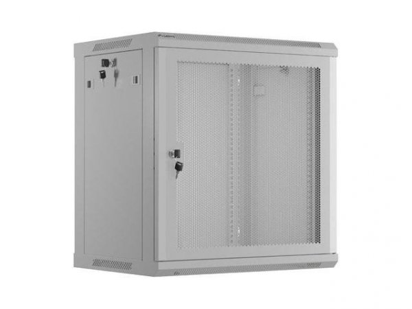 Szafa instalacyjna Rack wisząca 19&quot; 12U 600x450 szara drzwi perforowane Lanberg (flat pack)
