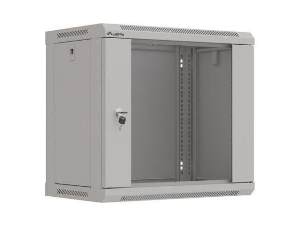 Szafa instalacyjna Rack wisząca 19&quot; 9U 540x350 szara Drzwi przeszklone Lanberg (flat pack)