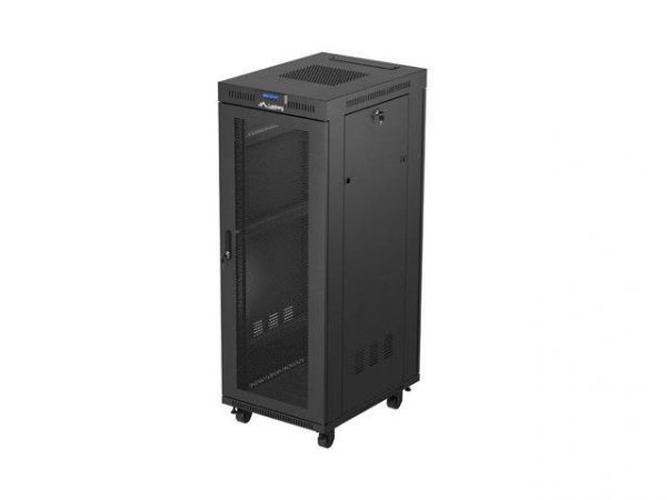 Szafa instalacyjna Rack Lanberg stojąca 19&quot; 32U 600x800 czarna drzwi perforowane LCD (flat pack)