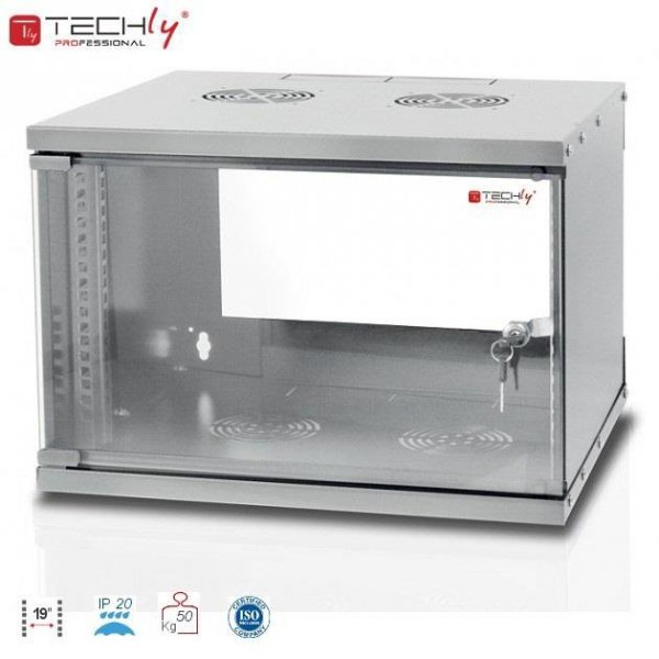 Szafa wisząca TechlyPro ECO 19&quot; 6U/320 zmontowana, szara