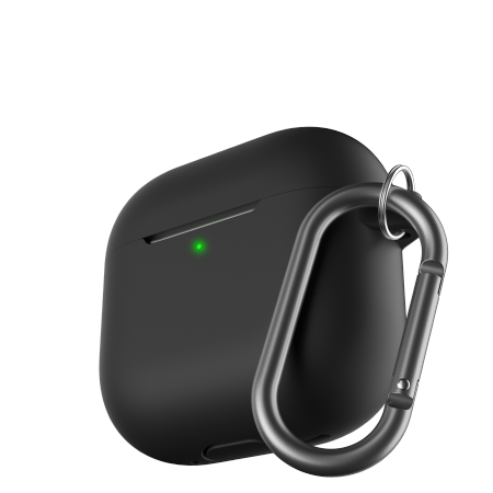 KeyBudz Elevate Keychain - silikonowe etui ochronne do AirPods 4 gen. (black)