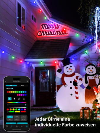 Lepro 15M ZB1 AI Outdoor String Lights - inteligentne wielokolorowe lampki zewnętrzne (15 metrów)