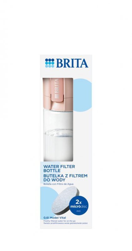 Butelka filtrująca Brita Vital pastelowa brzoskwinia 2 dyski