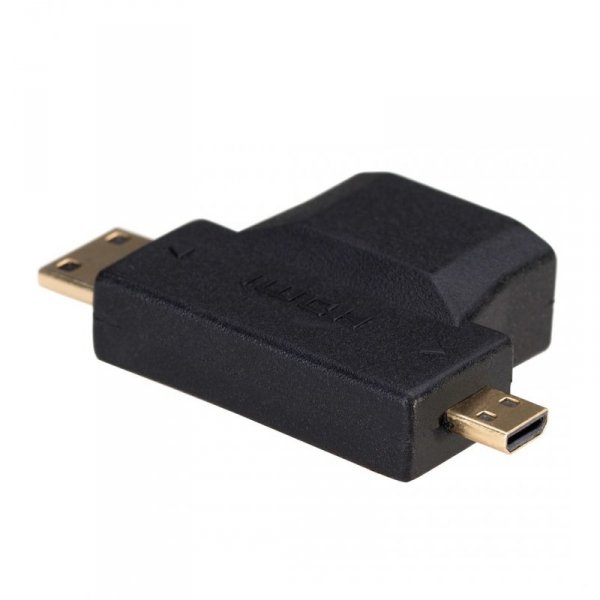 Adapter Akyga AK-AD-23 (HDMI F - Micro HDMI, Mini HDMI M; kolor czarny)