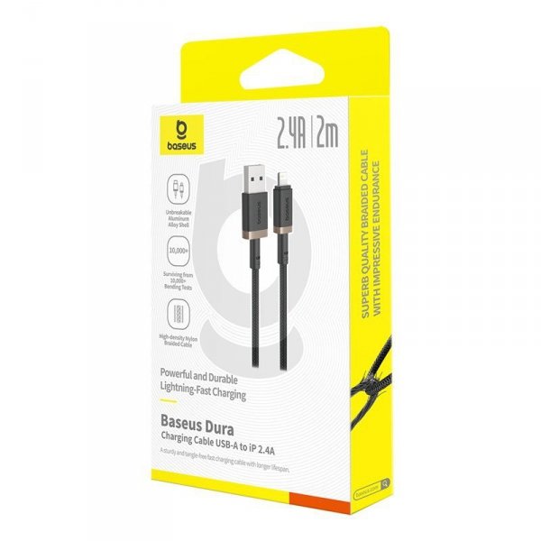 Kabel Baseus Dura 2.4A 2m (czarno-złoty)