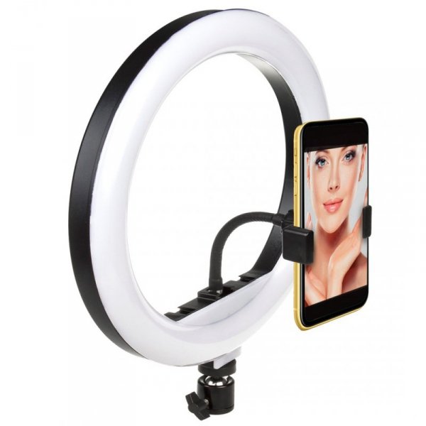 MACLEAN LAMPA PIERŚCIENIOWA 10&quot; LED12W DO SELFIE ZE STATYWEM MCE610