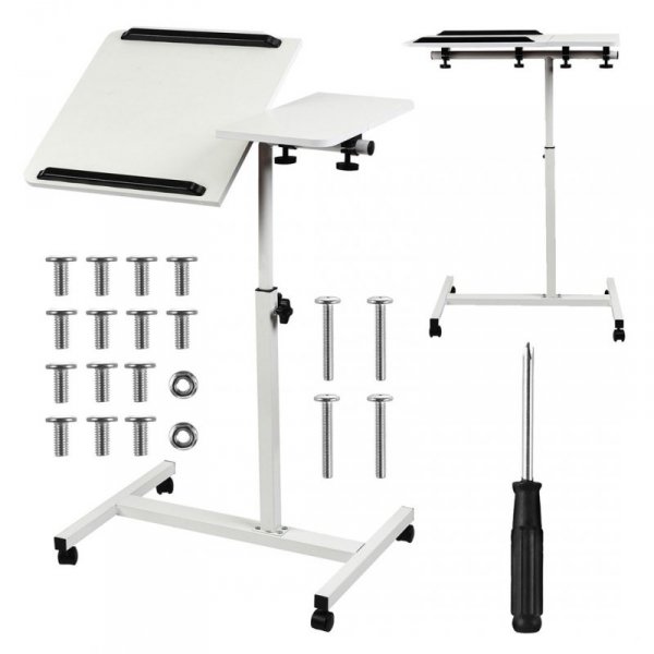MACLEAN MOBILNE BIURKO/STAND NA LAPTOP, BIAŁE, REGULACJA WYSOKOŚĆ 59-89CM, MAX. 30KG MC-121 W