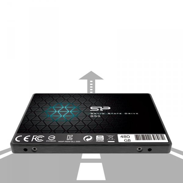 Dysk SSD Silicon Power S55 480GB 2,5&quot; SATA III 560/530 MB/s (SP480GBSS3S55S25)