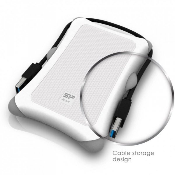 Dysk zewnętrzny HDD Silicon Power Armor A30 (1TB; 2.5&quot;; USB 3.2; 5400 obr/min; White; SP010TBPHDA30S3W)