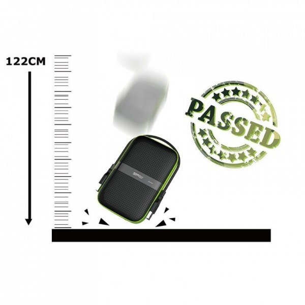 Dysk zewnętrzny HDD Silicon Power Armor A60 (5TB; 2.5&quot;; USB 3.2; 5400 obr/min; Green-Black; SP050TBPHDA60S3K)