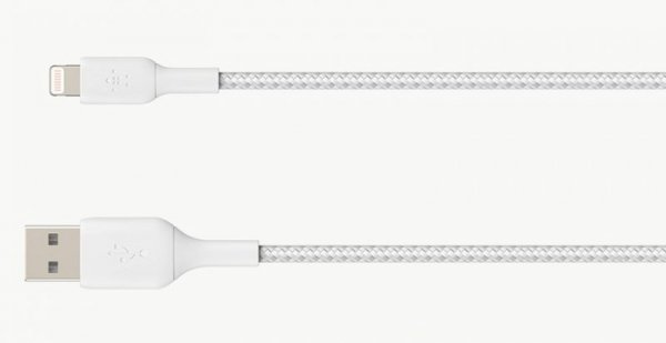Kabel Belkin BoostCharge Braided Lightning to USB-A Cable 1m oplot White