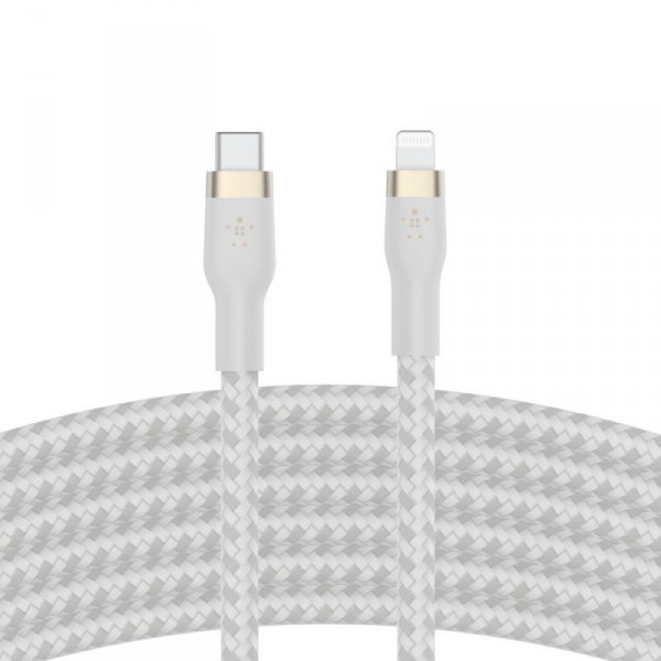 Kabel Belkin BoostCharge Pro Flex USB-C Cable with Lightning Connector 3m Silicone oplot White
