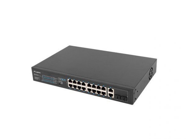 LANBERG SWITCH RACK 19&quot; 16X 100MB POE+/2X COMBO GIGABIT 150W NIEZARZĄDZALNY RSFE-16P-2C-150