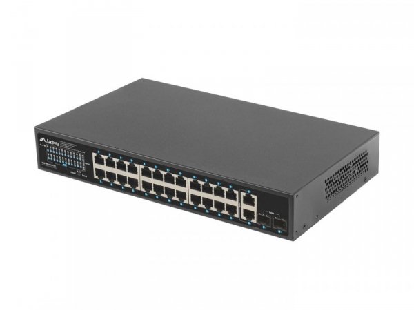 LANBERG SWITCH POE RACK 19&quot; 24X 1GB POE+/2X GB/2X SFP 250W RSGE-24P-2GE-2S-250