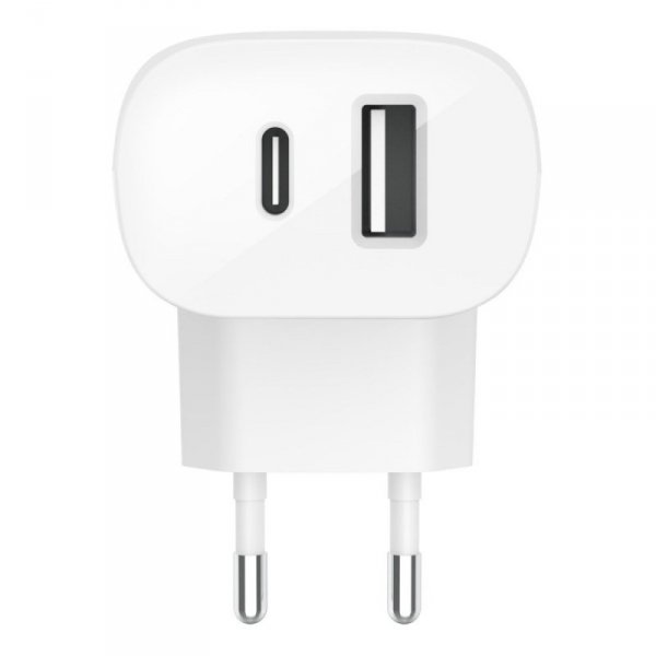 Ładowarka Belkin BoostCharge Dual USB-C + USB-A Wall Charger with PPS 37W White