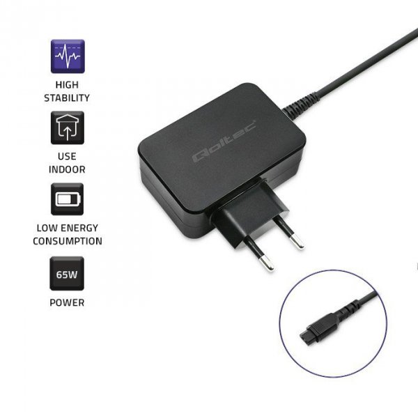 QOLTEC ZASILACZ SIECIOWY 65W | 5-20.3V | 2-3.25A | USB TYP C | PD