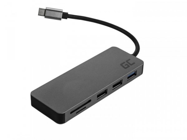 GREEN CELL HUB USB-C ADAPTER GC CONNECT 7W1 (3XUSB 3.1, HDMI 4K 60HZ, USB-C PD 85W, MICROSD/SD)