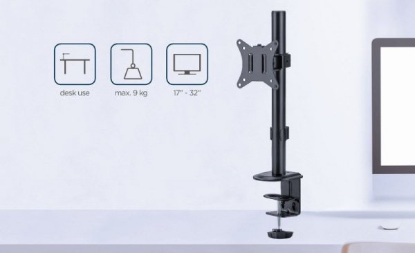 GEMBIRD BIURKOWE REGULOWANE RAMIĘ NA MONITOR 17&quot;-32&quot;, DO 9 KG