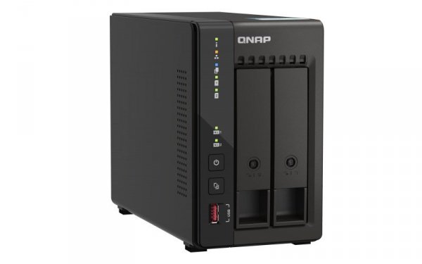 Qnap TS-253E-8G, Tower, 2 x 2.5&quot;/3.5&quot; SATA, Intel Celeron J6412 4C/4T, 8 GB DDR4 onboard not expandable, 2 x 2.5GbE, E