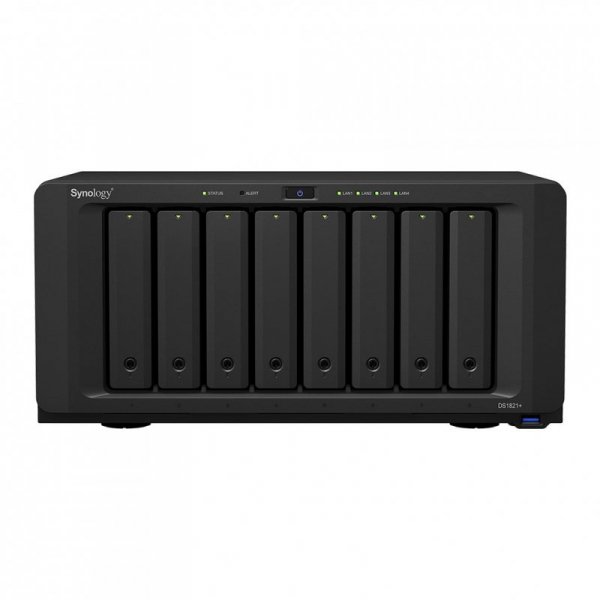 NAS Synology DS1821+; Tower; 8x (3.5”/2.5&quot; SATA HDD/SSD); AMD Ryzen V1500B;,4 GB DDR4 (max. 32GB),4 x 1GbE RJ-45
