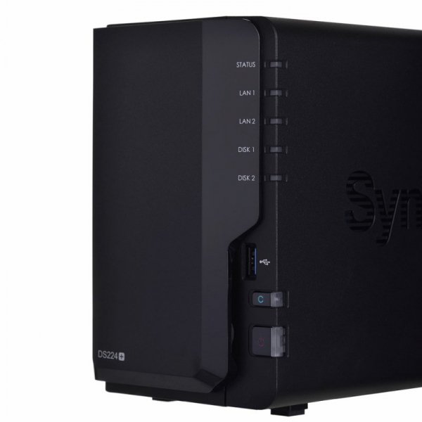 NAS Synology DS224+; Tower; 2x (3.5&quot; SATA HDD); Intel Celeron J4125;,2GB DDR4 (max. 6GB), 2x 1GbE RJ-45