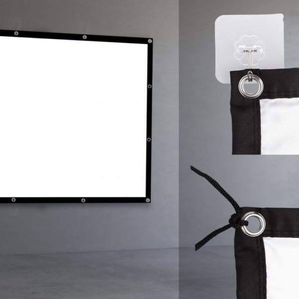 MACLEAN EKRAN PROJEKCYJNY, 150&quot;, 300X220CM, OBRAMOWANIE 25MM 4:3, HACZYKI DO NACIĄGU MC-168
