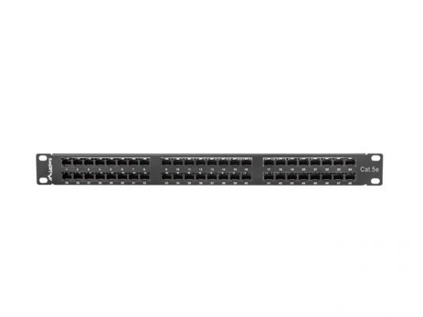 Patch panel Lanberg PPU5-1048-B (1U; 19&quot;; kat. 5e; 48xRJ-45)
