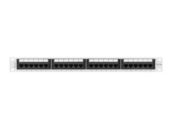 LANBERG PATCH PANEL 24 PORT 1U 19&quot; KAT.6A UTP SZARY PPUA-1024-S