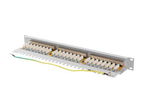 LANBERG PATCH PANEL 24 PORT 1U 19&quot; KAT.6A FTP SZARY PPSA-1024-S