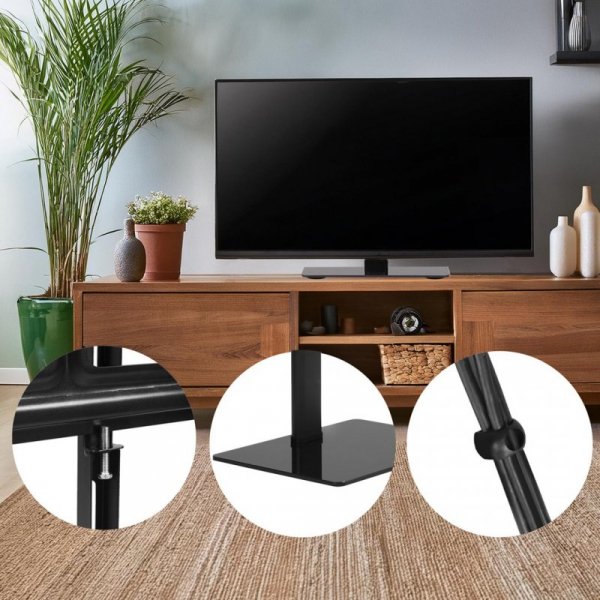 MACLEAN UNIWERSALNY STOJAK DO TV NA SZAFKĘ RTV PODSTAWKA, MAX. 40KG, MAX. VESA 600X400, DLA TV 32-75&quot; MC-386