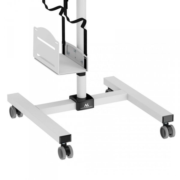 MACLEAN WÓZEK STAND PROFESJONALNY, MOBILNE STANOWISKO KOMPUTEROWE NA KÓŁKACH, MAX 17&quot;-32&quot;, MAX 20KG MC-793 W